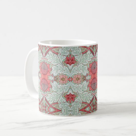 Jugendstil Vintages Ornament Design Kaffeetasse (Vorderseite Links)