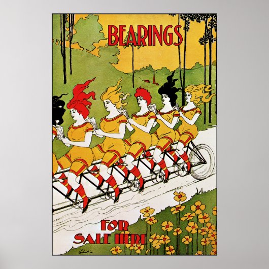 Jugendstil: Vintages Werbeplakat - Anhörungen Poster (Vorne)