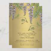 Jugendstil-Vintages Wisteria Frische Pasta machen Einladung (Vorne/Hinten)