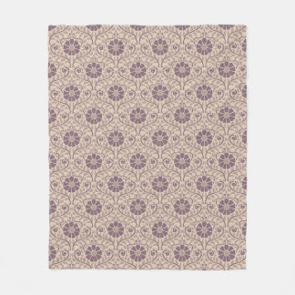 Jugendstil Violette Blumige Handgezeichnete Vintag Fleecedecke