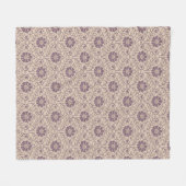 Jugendstil Violette Blumige Handgezeichnete Vintag Fleecedecke (Vorderseite (Horizontal))