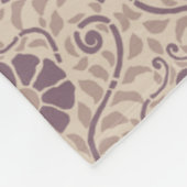 Jugendstil Violette Blumige Handgezeichnete Vintag Fleecedecke (Ecke)
