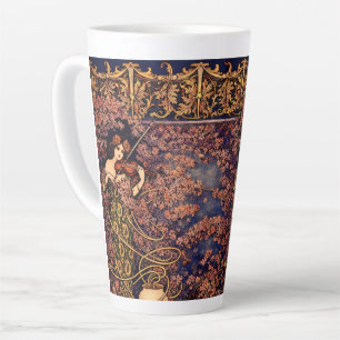 Jugendstil-Violinistin in Blüten – Vintage Floral Milchtasse