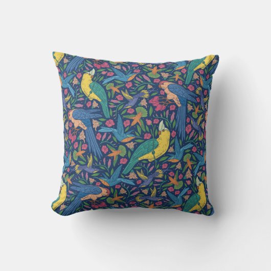 Jugendstil-Vogelmuster Kissen (Vorderseite)