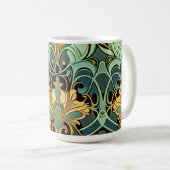 Jugendstil-Wallpaper Classic Tasse, 15 oz Kaffeetasse (VorderseiteRechts)