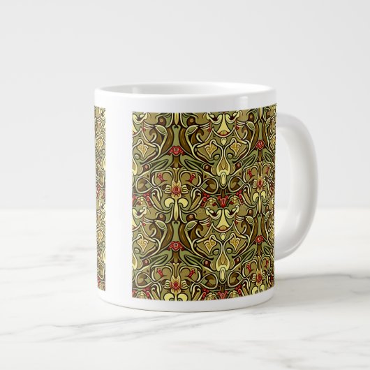 Jugendstil-Wallpaper Jumbo-Tasse (Vorderseite Rechts)