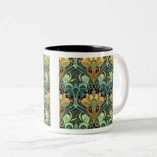 Jugendstil-Wallpaper Zwei-Tone-Tasse, 11 oz Zweifarbige Tasse