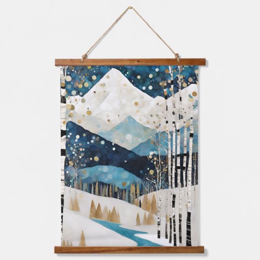 Jugendstil Wandteppich Mit Holzrahmen (Vorderseite 3)