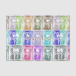 Jugendstil,weiblich,neu gestaltet,Collagen,farbig, Seidenpapier