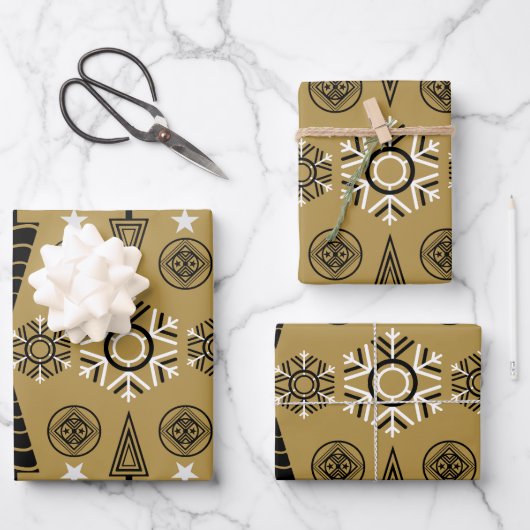 Jugendstil-Weihnachtsdekoration Geschenkpapier Set (Vorderseite)
