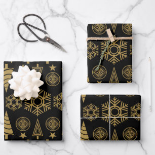 Jugendstil-Weihnachtsdekoration Geschenkpapier Set