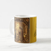 Jugendstil-Weihnachtskrippe Kaffeetasse (Vorderseite Links)