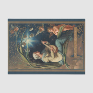 Jugendstil-Weihnachtsliedersänger und Cherub Seidenpapier