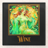 Jugendstil Wein Glasuntersetzer (Vorderseite)