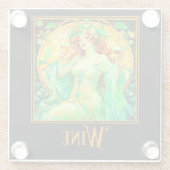 Jugendstil Wein Glasuntersetzer (Rückseite)