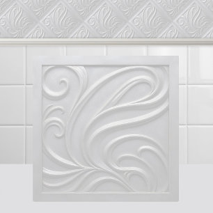 Jugendstil Weiße Antike geprägte abstrakte Welle Fliese