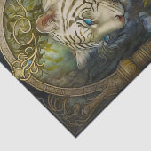 Jugendstil Weißer Tiger Seidenpapier (Ausschnitt)