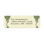 Jugendstil Whimsical Tree Rücksendeadressen-Aufkle (Vorne)