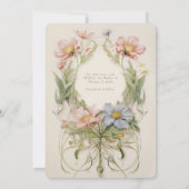 Jugendstil-Wildblume Einladung (Rückseite)