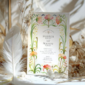 Jugendstil-Wildblume Hochzeit der Künste Einladung