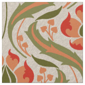 Jugendstil-Wildblumen, Persimmon Stoff (Nahaufnahme)