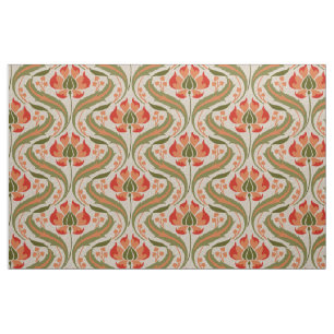 Jugendstil-Wildblumen, Persimmon Stoff