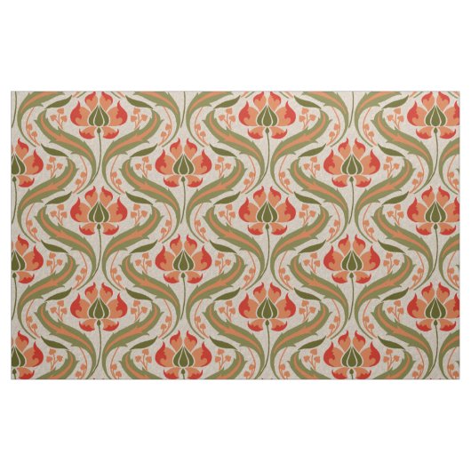 Jugendstil-Wildblumen, Persimmon Stoff (Fat Quarter (45,7 x 55,9 cm))