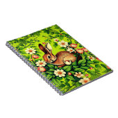 Jugendstil Wildkaninchen und Blumen Notizblock (Rechte Seite)