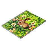 Jugendstil Wildkaninchen und Blumen Notizblock (Linke Seite)
