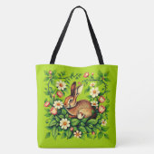 Jugendstil Wildkaninchen und Blumen Tasche (Rückseite)