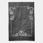 Jugendstil Wildleder elegant silbergrauen Lotus Geschirrtuch (Vertikal)