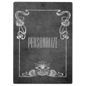 Jugendstil Wildleder elegant silbergrauen Lotus Klemmbrett (Rückseite)