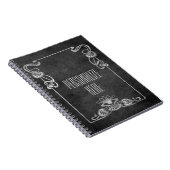 Jugendstil Wildleder elegant silbergrauen Lotus Notizblock (Rechte Seite)