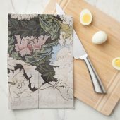 Jugendstil-William-Morris-Blumenmuster-Skizze Geschirrtuch (Viertel Falte)