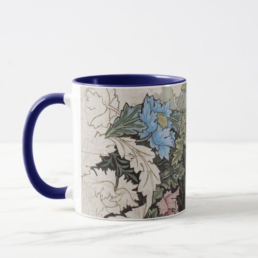 Jugendstil-William-Morris-Blumenmuster-Skizze Tasse (Links)
