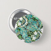 Jugendstil William Morris florale Illustration Button (Vorne & Hinten)