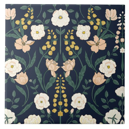 Jugendstil William-Morris Muster Fliese (Vorderseite)