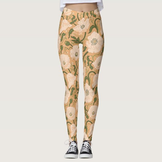 Jugendstil William-Morris-Muster Leggings (Vorderseite)
