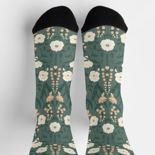 Jugendstil William-Morris Muster Socken (Oben)