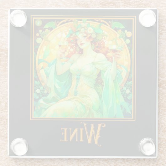 Jugendstil-Wine Glasuntersetzer (Rückseite)