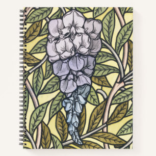 Jugendstil-Wisteria-Blumenmuster   Notizblock