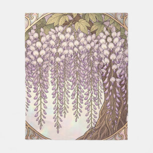 Jugendstil Wisteria Floral Goldrahmen Fleecedecke