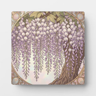 Jugendstil Wisteria Floral Goldrahmen Fotoplatte