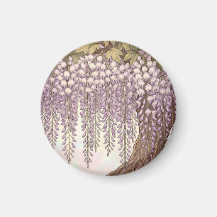 Jugendstil Wisteria Floral Goldrahmen Magnet