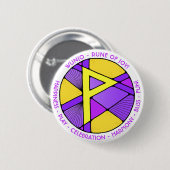 Jugendstil Wunjo-Runen-Button - FREUDE! Button (Vorne & Hinten)