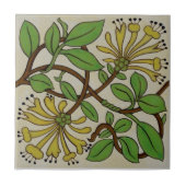 Jugendstil-Yellow Honeysuckle Kunstvoll wandern im Fliese (Vorderseite)