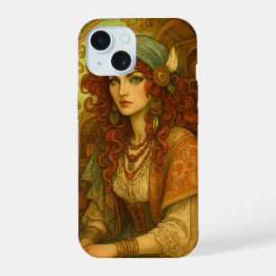 Jugendstil-Zigeunerin iPhone 15 Hülle
