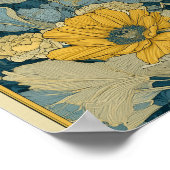 Jugendstil-Zirkusposter in Blau und Gelb Poster (Ecke)