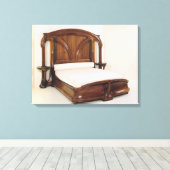 Jugendstilbett, 1900 leinwanddruck (Insitu (Holzboden))