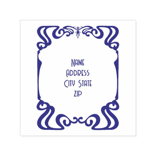 Jugendstilbild-Adresse Permastempel (Design)